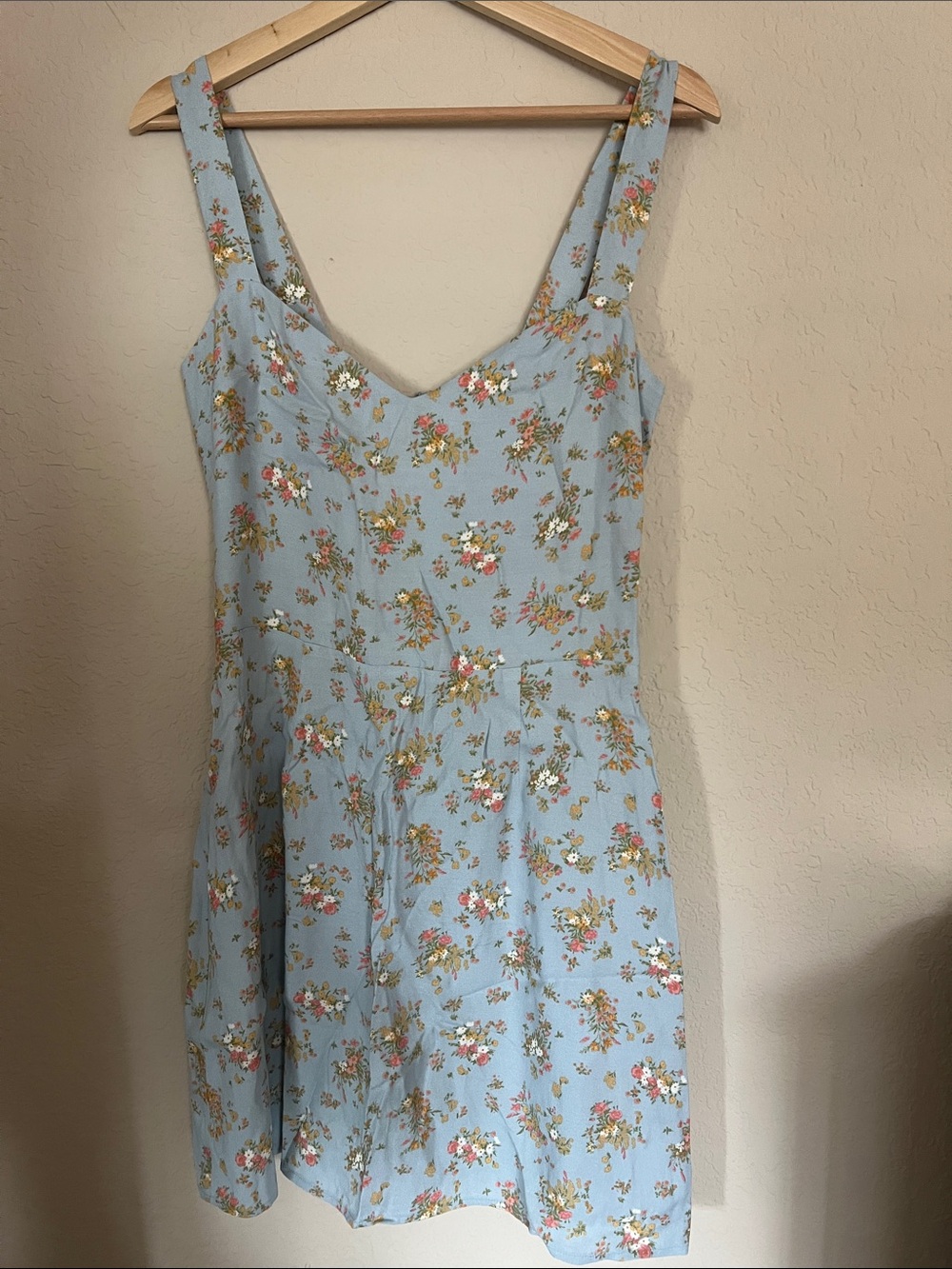 Reformation Floral Mini Dress Size 8 Light Blue